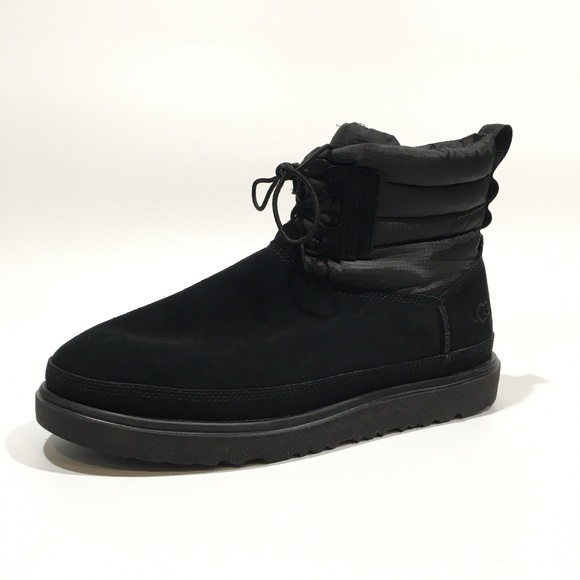 UGG CLASSIC MINI LACE UP WEATHER BOOTS -SNOW / WATERPROOF -BLACK -MEN’S US 11 - Picture 1 of 9